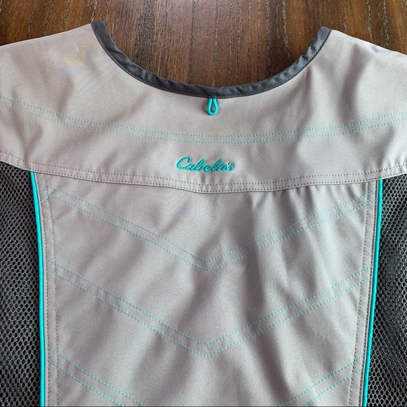 Cabela's New Era Shooting hunting Vest mens size Lage w/ pockets gray blue zip. - Picture 5 of 7